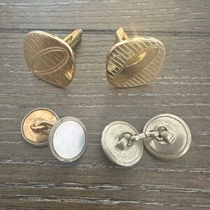 Mixed Metal Cufflink Bundle - Gold & Silver Tones